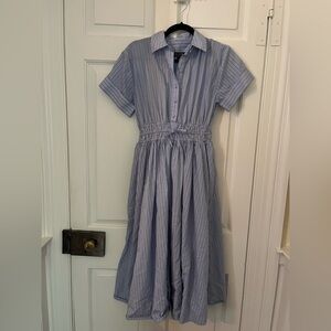 J. Crew Blue Striped Midi Dress